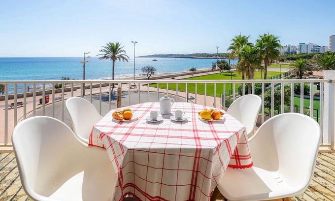 Sant Llorenc des Cardassar Apartment | Holiday Apartment Cala Nau Blau Turquesa with Sea View, Private Covered Terrace & Balcony