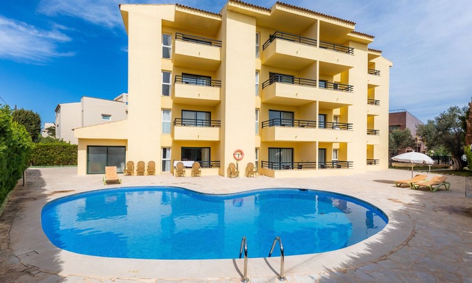 Son Servera House | Holiday Home 'Apto Con Terraza 201' with with Shared Pool, Private Terrace and Air Conditioning
