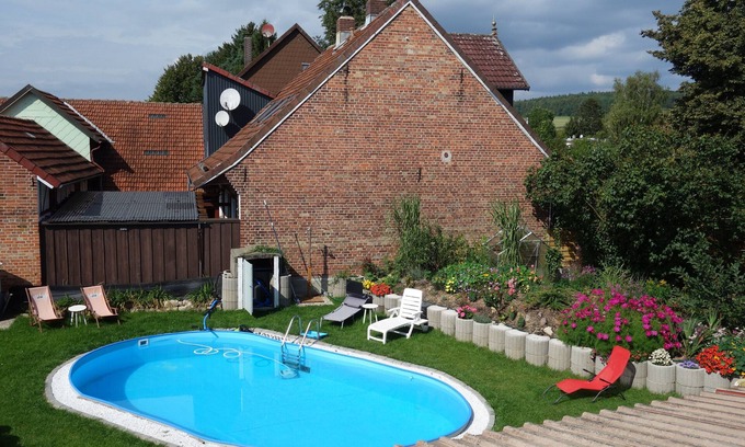 Bad Lauterberg Apartment | Holiday Home 'Gruppenhaus-Osterhagen' with Private Pool, Private Terrace and Wi-Fi
