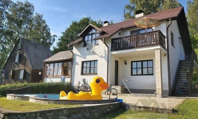 Karlovy Dvory Apartment | Holiday house with 2 separate apartments with swimming pool, unobstructed view of Lipno dam