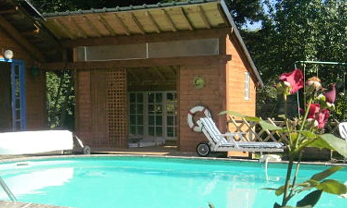 Olby Apartment | Homerez - Appartement for 3 ppl. with shared pool, garden and terrace at Olby