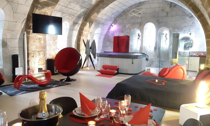 Ambrieres-les-Vallees Apartment | Homerez - Studio for 2 ppl. with jacuzzi and terrace at Ambrières-les-Vallées