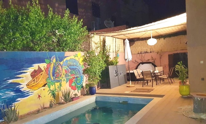 Tamansourt Villa | Homerez - Villa for 6 ppl. with swimming-pool, garden and terrace at Marrakech