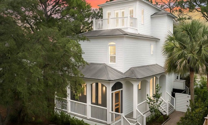 Seagrove Beach House | Hot Tub, Fire Pit, Steps to 30A Beach | Reel McCoy