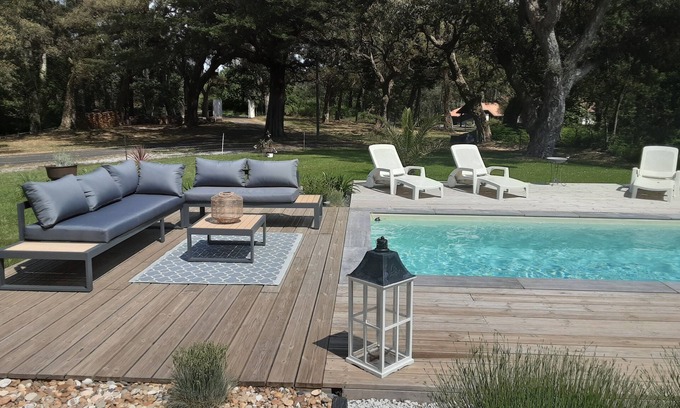 Moliets-et-Maa Villa | House in a large park with private pool 5 minutes from the beach