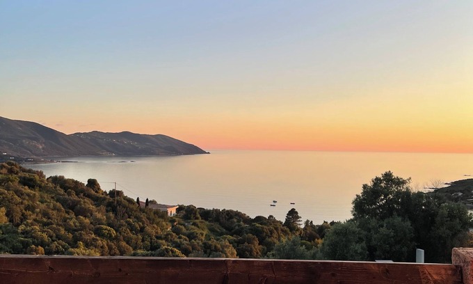Casaglione Villa | House with astonishing sea view in quiet area, terrasse,garden. All facilities.