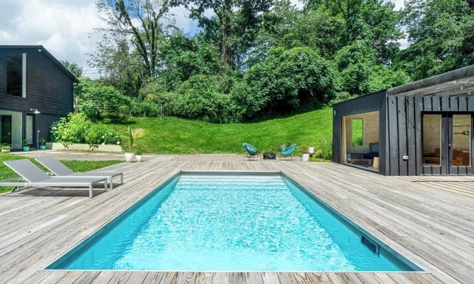 Kerhonkson House | Hudson Valley Black Barn: Views-Fireplace-Pit-Pool