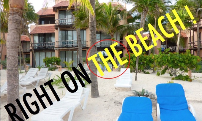 Akumal Apartment | HUMBLE/RIGHT ON THE BEACH/IN CONDO-HOTEL/0.6mi DIRT ROAD TO GET TO IT