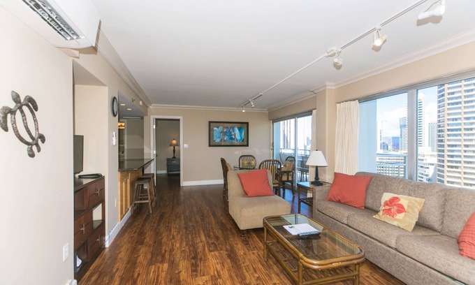 Waikiki Condo | Ilikai Hotel - Two-Bedroom Suite that overlooks the Waikiki City Lights! No Resort Fees!