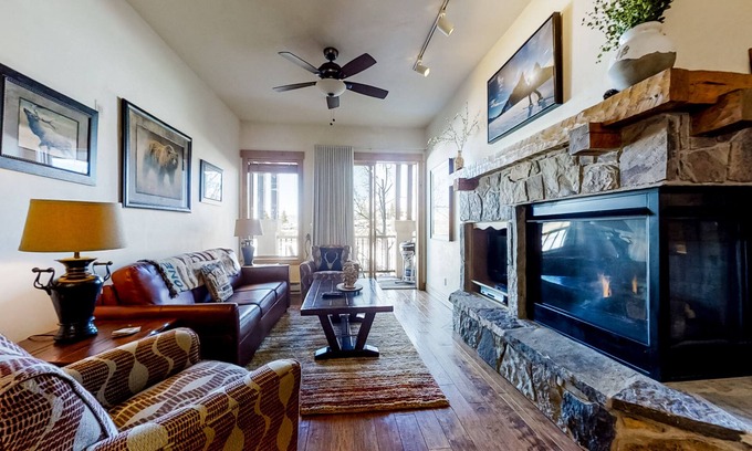 Steamboat Springs Condo | Inviting condo w/shared hot tubs, pool, steam room, firepit, and ski shuttle