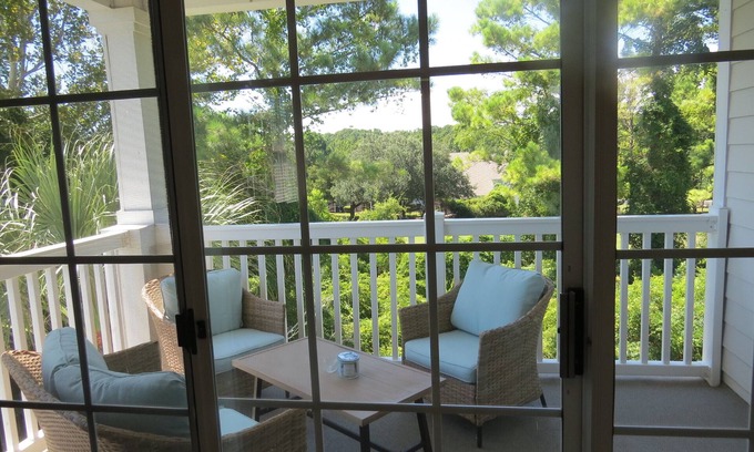 North Myrtle Beach Condo | Ironwood @ Barefoot Resort and Golf, overlooking tee 13 of Greg N