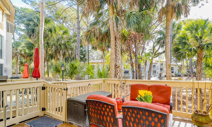 North Forest Beach Villa | Island escape with WiFi, private deck, grill, & shared pool - 1 block to beach