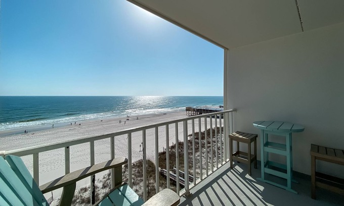 Ono Island Condo | Island Shores 652: Beach Front Balcony: Stunning Gulf Views, Pool, Free Parking