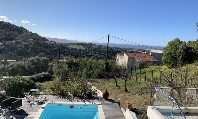 Bastelicaccia Villa | Jolie Villa 8 Personnes vue mer Avec Piscine à 10 mn des Plages et de Porticcio
