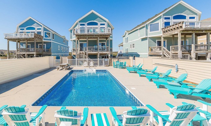 Kill Devil Hills House | K1411 Wright Time, Wright Place. Oceanfront, Pool, Hot Tub, Rec Room, Pets OK