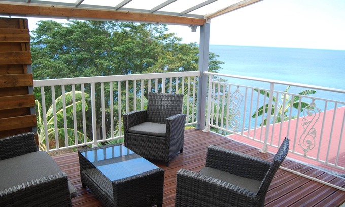 Le Carbet Apartment | Kaylidoudou Beautiful view of the Caribbean Sea for this beautiful new T3
