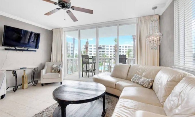 Fort Walton Beach Condo | Kid-friendly! Lazy River~Skywalk over to beach!