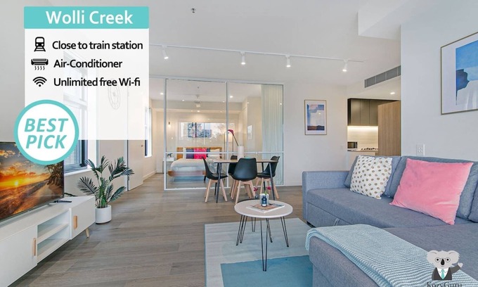 Wolli Creek Apartment | KOZYGURU | Wolli Creek | Kozy 1 Bed APT | Sydney Airport and Sydney CBD