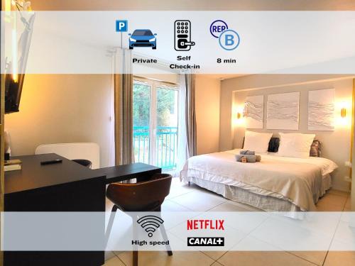 Palaiseau Apartment | La Parisienne - Spacieux studio avec parking privé