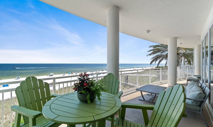 Ono Island Condo | La Playa 202- Spacious Gulf Front Balcony!