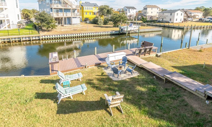 Nags Head House | Lagoon Escape - Canal Front, Hot Tub, Community Pool, Pet Friendly!