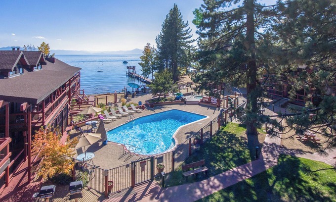 Tahoe Vista Apartment | Lake/Beach Front Resort - Pool, Hot Tub, BBQ+ U01