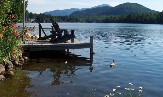 Lake Placid Condo | Lake Placid vacation home, private yard, docks on the shores of Mirror Lake