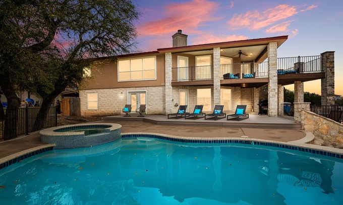 Highland Lake Estates House | Lake Travis Villa w/Hot Tub, Pool & Game Room