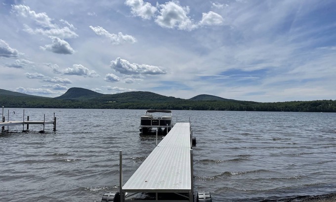 Westmore Cabin | Lake Willoughby Views and access. Boat Dock and Beach Wood fired hot tub