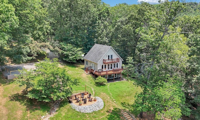 Moneta House | Lakefront 3BR Home with Dock, Fire Pit, Lawn Games, and Game Room