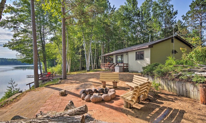 Manistique Cabin | Lakefront Cabin w/Private Dock & Beach!