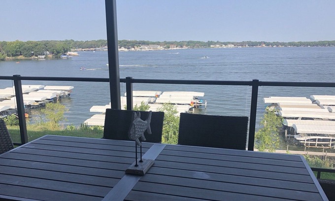 Arnolds Park Condo | Lakefront Condo 4 bedroom, 2 bath at Bridges Bay - Amazing Views!