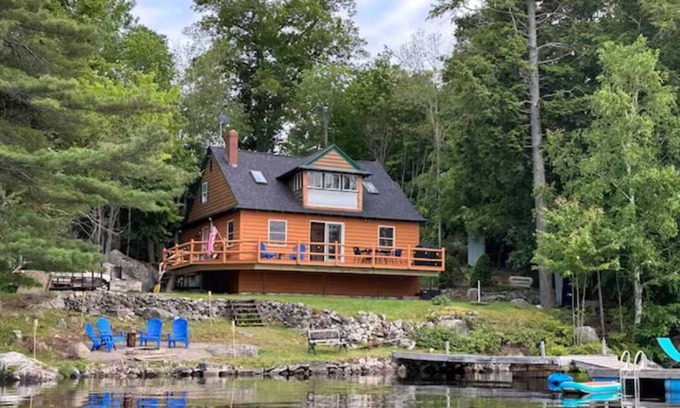 Orrington Cabin | Lakefront Cottage w/Private Dock+60 mins to Acadia National Park