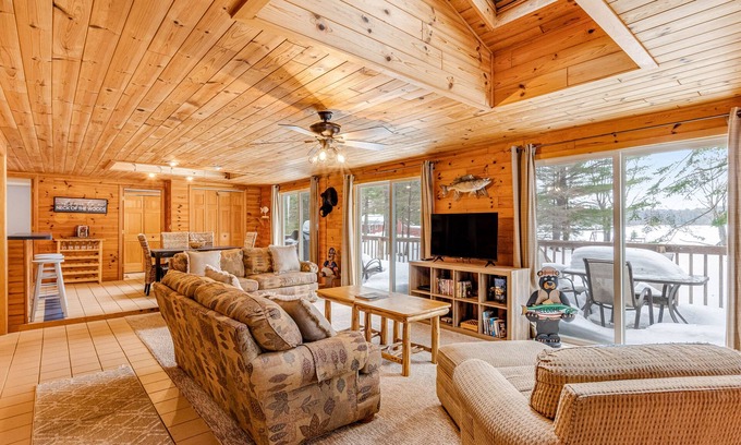 Eagle River House | Lakefront, dog-friendly home with dock, kayaks, deck, & washer/dryer
