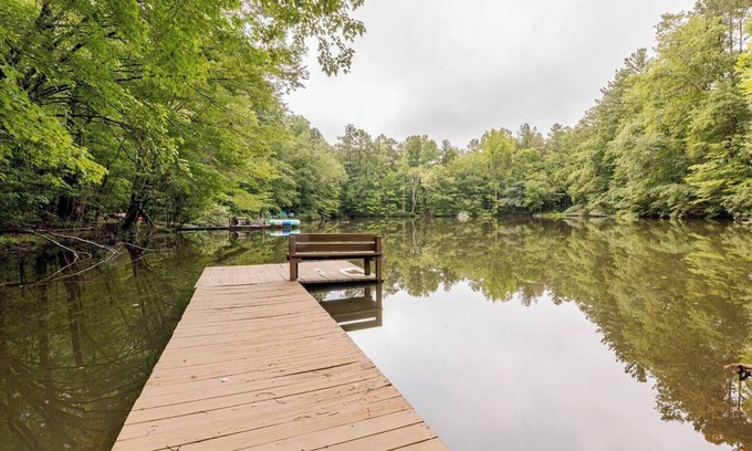 Stone Mountain House | Lakefront Getaway with Arcade, Big Yard, Near Stone Mountain