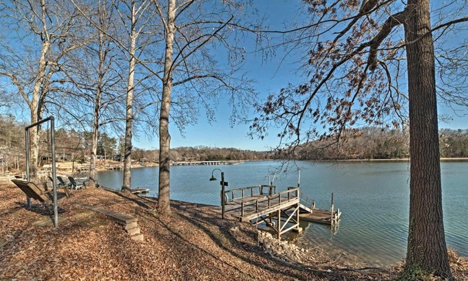 Harrison House | Lakefront Harrison Home with Sunroom, Deck, and Dock!
