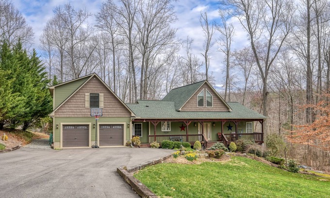 Bumpass House | Lakefront home with private hot tub, dock, grill, game room, lake views & kayaks