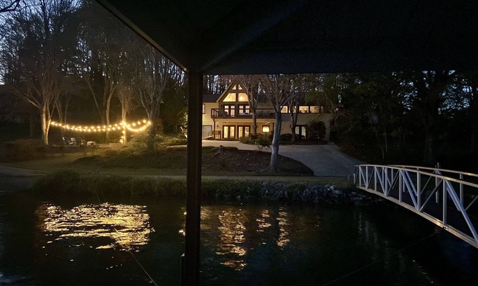 Six Mile House | Lakefront Keowee home w open water views + private dock, boat ramp & fire pit