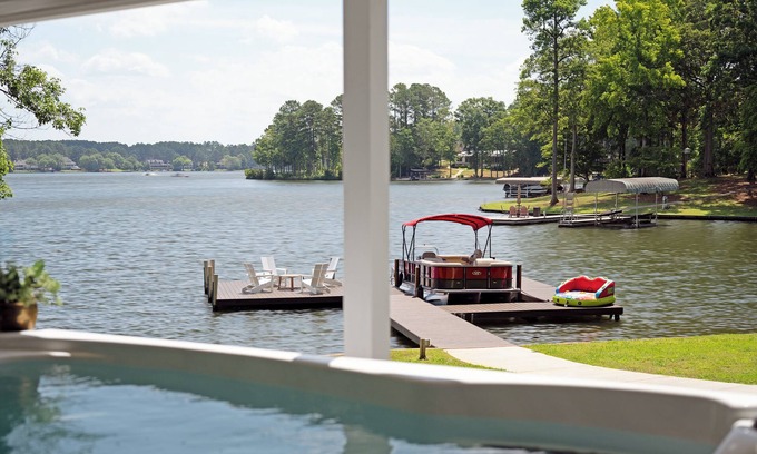 Lake Oconee House | Lakefront Lux: Spa, Dock, Game Room, Fire Pit, Boat Rental, Pet Friendly