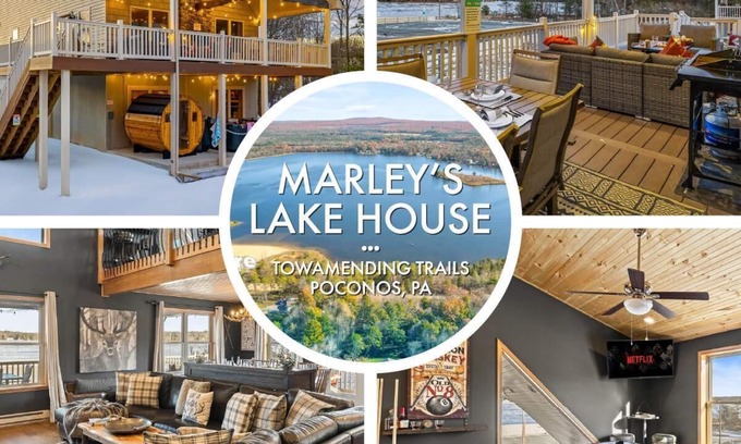Albrightsville Ski Chalet | Lakefront, Movie & Game Rooms, Hot Tub, Sauna, etc!
