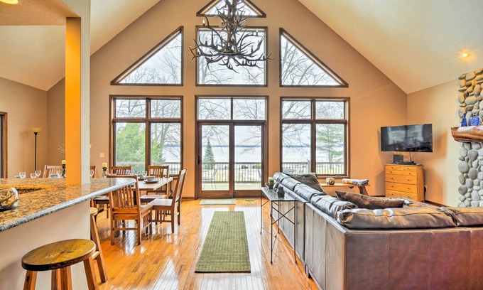 Higgins Lake House | Lakefront Roscommon Home w/Game Room & Dock!