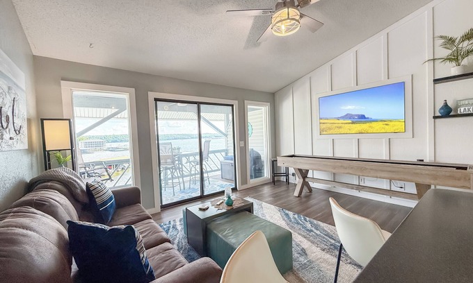 Osage Beach Condo | Lakeside Shuffle-Modern-Incredible Lake Views-Covered Patio-Relax & Play