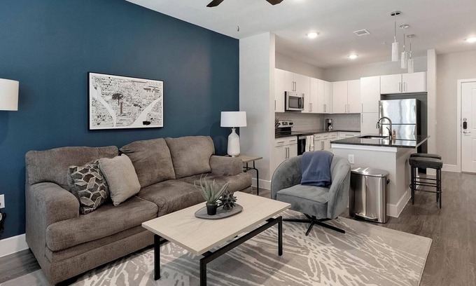 Allen Apartment | Landing | Amazing 1BD, Yoga Studio, Game Room
