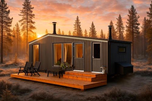 Muonio House | Landscape Cottages - Fell Village XXL, Nature View with Sauna and Fireplace, Ylläs 5min