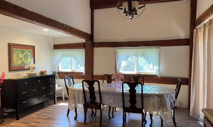 Westford Apartment | Large 4-Bedroom Riverfront Apartment in 1850 Barn. Close to Skiing, Hiking