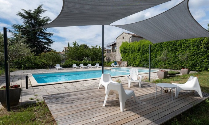 Labastide-de-Virac Other | Large authentic house with swimming pool and tennis court