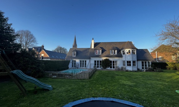 Luneray House | Large family home with pool in Normandy village center