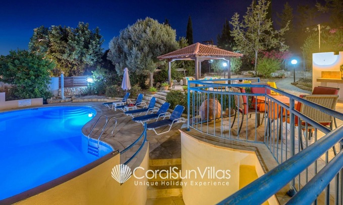 Pegeia Villa | Large Pool & Garden, Billiard, Peaceful Area, Near to the Sea, Coral Bay Paphos
