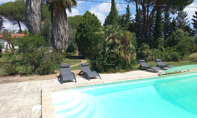 Montescot House | Large villa with 11x5m pool in 7700 M2 grounds. Veranda and multiple terraces.