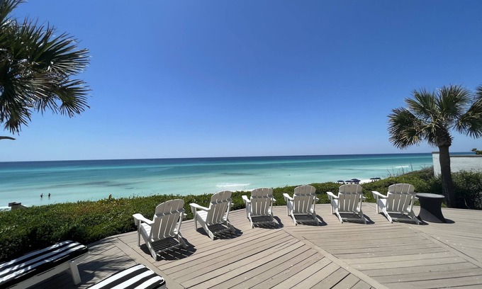 Seagrove Beach House | Largest gulf front deck on 30a! Walk to Seaside! 6kings! Bikes!